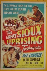 #1319 GREAT SIOUX UPRISING 1sh '53 Chandler 