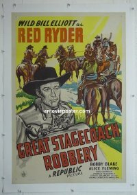 #2315 GREAT STAGECOACH ROBBERY linen 1sh '45 