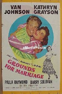 #363 GROUNDS FOR MARRIAGE 1sh '51 Johnson 