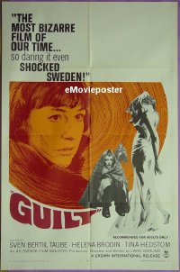 A456 GUILT one-sheet movie poster '68 Swedish sexploitation!