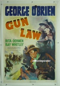 #092 GUN LAW linen 1sh '38 George O'Brien 
