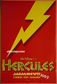 #206 HERCULES DS teaser 1sh '97 Walt Disney 
