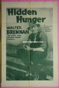 #1387 HIDDEN HUNGER 1sh 1942 Walter Brennan 