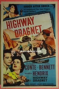 #7831 HIGHWAY DRAGNET 1sh '54 Conte, Bennett 