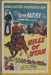 #395 HILLS OF UTAH 1sh '51 Gene Autry 