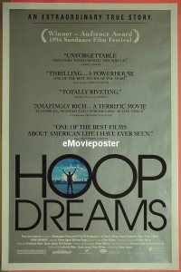 #9028 HOOP DREAMS arthouse 1sh '94 basketball 