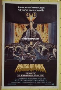 #342 HOUSE OF WAX 1sh R81 3D Vincent Price 