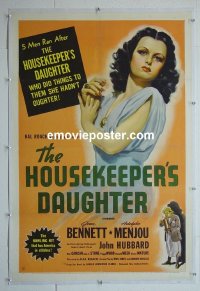 #2873 HOUSEKEEPER'S DAUGHTER linen one-sheet '39 Bennett