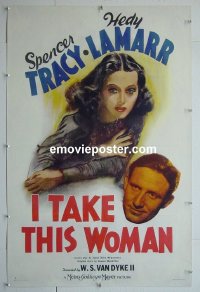 #2667 I TAKE THIS WOMAN paperbacked one-sheet '39