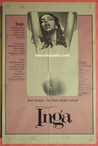 #7874 INGA 1sh '67 early sex classic! 