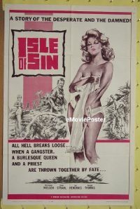 A647 ISLE OF SIN one-sheet movie poster '62 Nielsen, Strahl