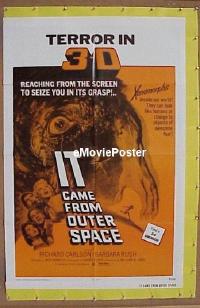 P913 IT CAME FROM OUTER SPACE 1sh R72 Jack Arnold classic 3-D sci-fi, cool artwork!