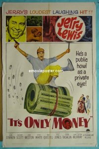 #1544 IT'S ONLY MONEY 1sh '62 Jerry Lewis 