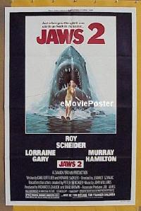 #427 JAWS 2 regular 1sh '78 Scheider, sharks 