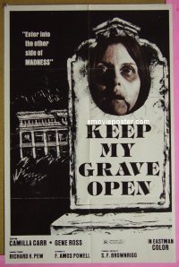 #1447 KEEP MY GRAVE OPEN 1sh '80 madness! 
