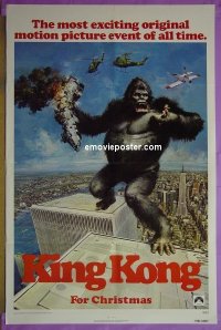 #9366 KING KONG adv 1sh76 Ape on Trade Center 