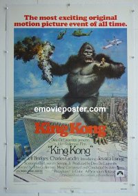 #2885 KING KONG linen one-sheet '76 BIG Ape, Lange