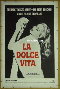 #059 LA DOLCE VITA linen 1sh '61 F. Fellini 