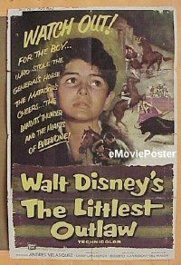 #256 LITTLEST OUTLAW 1sh '55 Walt Disney 