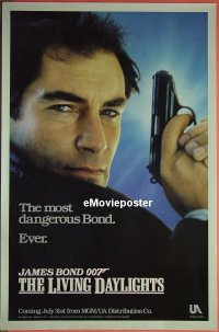 n114 LIVING DAYLIGHTS teaser one-sheet movie poster '86 James Bond