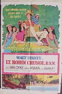 A748 LT ROBIN CRUSOE USN one-sheet movie poster R74 Walt Disney