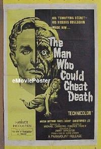 A755 MAN WHO COULD CHEAT DEATH one-sheet movie poster 59 Hammer
