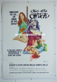 #2894 MARK OF THE WITCH linen one-sheet '70 Elston