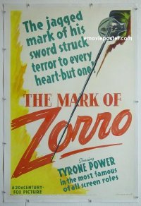 #2354 MARK OF ZORRO linen B 1sh '40 Power 