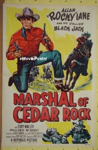 #416 MARSHAL OF CEDAR ROCK 1sh '53 Rocky Lane 