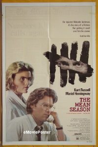 A776 MEAN SEASON one-sheet movie poster '85 Russell, Hemingway