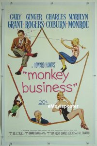#141 MONKEY BUSINESS linen 1sh '52 Cary Grant 