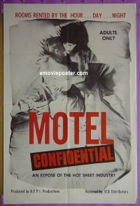 #7547 MOTEL CONFIDENTIAL 1sh '67 hot sheets! 