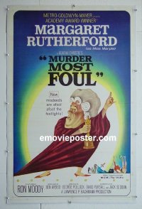 #2900 MURDER MOST FOUL linen one-sheet '64 Rutherford