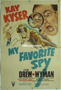 #142 MY FAVORITE SPY linen 1sh '42 Kay Kyser 