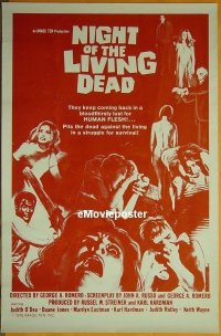 #269 NIGHT OF THE LIVING DEAD 1sh R78 classic 