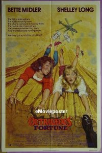 #408 OUTRAGEOUS FORTUNE 1sh '87 Midler, Long 