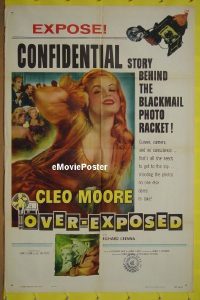 #7582 OVER-EXPOSED 1sh '56 Cleo Moore 