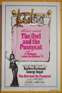 #476 OWL & THE PUSSYCAT PG 1sh R73 Streisand 