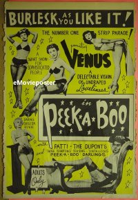 #276 PEEK-A-BOO 1sh '53 burlesque 