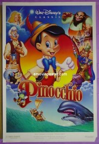 #2662 PINOCCHIO 1sh R92 Walt Disney classic