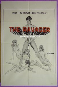 #7605 RAVAGER 1sh '70s sexploitation! 