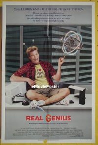 h200 REAL GENIUS one-sheet movie poster '85 Val Kilmer, sci-fi comedy!