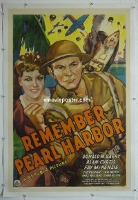 #2391 REMEMBER PEARL HARBOR linen 1sh 42 WWII 