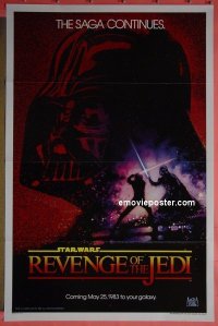 #069 RETURN OF THE JEDI teaser 1sh '83 Revenge 