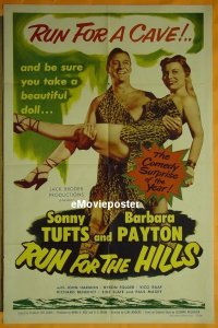Q494 RUN FOR THE HILLS one-sheet movie poster '53 Sonny Tufts