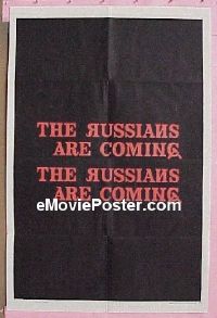Q496 RUSSIANS ARE COMING teaser one-sheet movie poster '66 Carl Reiner
