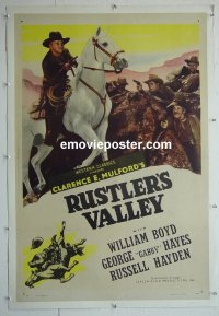 #2928 HOPALONG CASSIDY stock 1sh '40s Hopalong Cassidy, Rustlers Valley