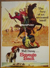 Q507 SAVAGE SAM one-sheet movie poster '63 Walt Disney, Tom Kirk