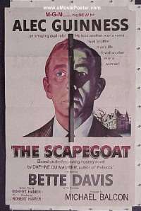 Q513 SCAPEGOAT one-sheet movie poster '59 Alec Guinness, Davis
