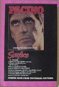 #384 SCARFACE advance 1sh '83 Al Pacino